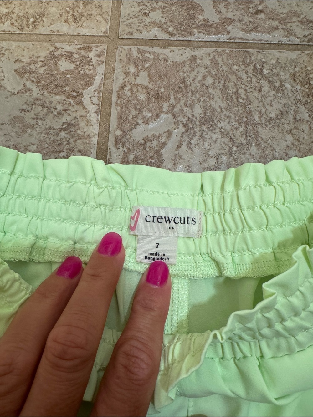 Crewcuts Lime Green Ruffle Shorts - Picture 2 of 3